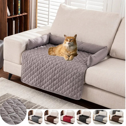 Waterproof Pet Bed & Sofa Slipcover with Pillow - Washable Calming