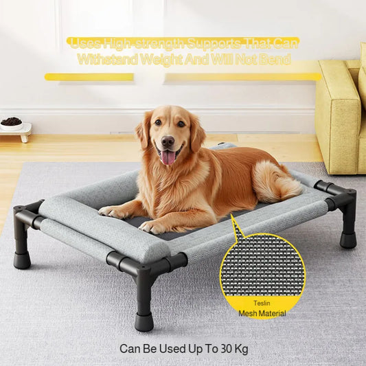 Elevated Pet Bed for Medium & Large Dogs & Cats - Washable Mesh