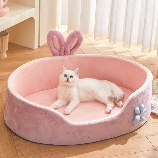 All-Season Cozy Cat Nest & Dog Bed - Washable Warm Pet Mat
